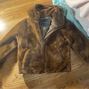 Lucky Brand Los Angeles Brown Faux Fur Coat